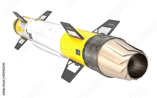 Fototapeta Naklejka Na Ścianę i Meble -  3D render of an air-to-air missile
