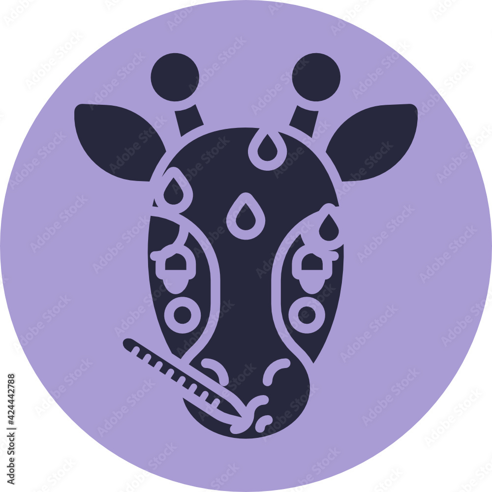 Giraffe Emoji Icons. Vector Illustration.