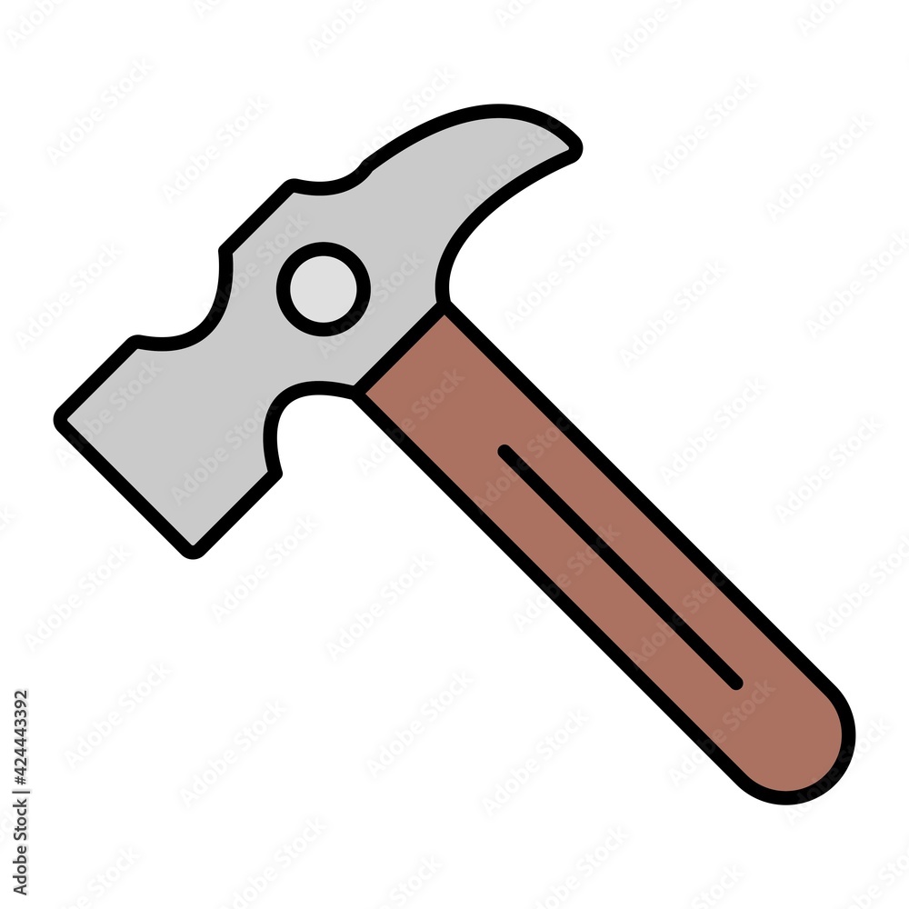 Vector Hammer Outline Icon Design Vector Hammer Outline Icon Design