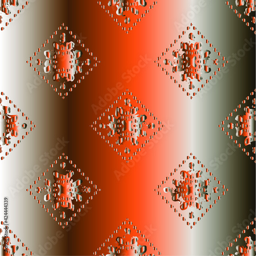 Patterns with black-and-red-and-white gradient. Abstract metallic background. 