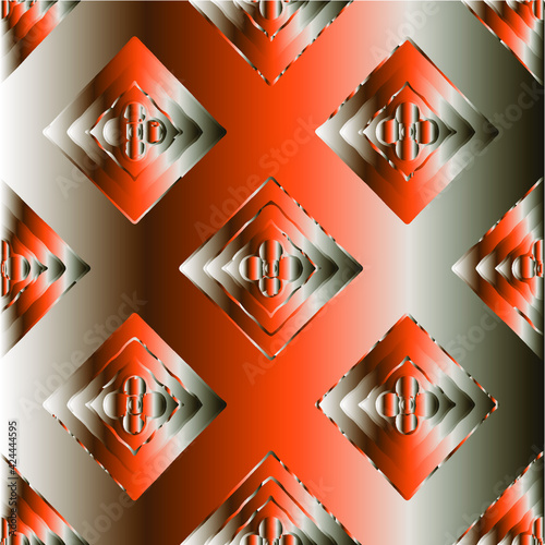 Patterns with black-and-red-and-white gradient. Abstract metallic background. 