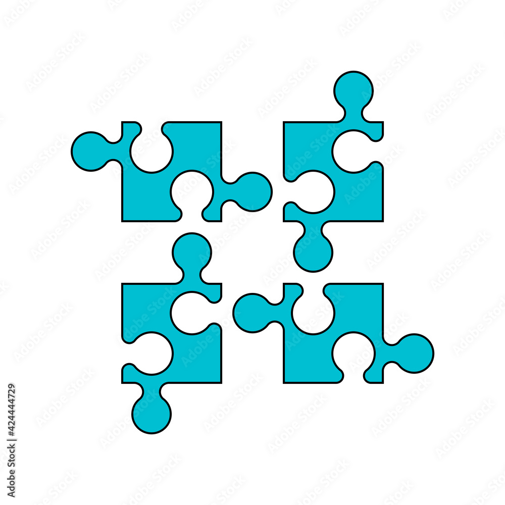 Simple Puzzle four piece business presentation. Circle outline puzzle infograph. 4 Step contour process diagram. Section line compare puzzle banner. Simple Puzzle four piece business presentation. Circle outline puzzle infograph. 4 Step contour process diagram. Section line compare puzzle banner.