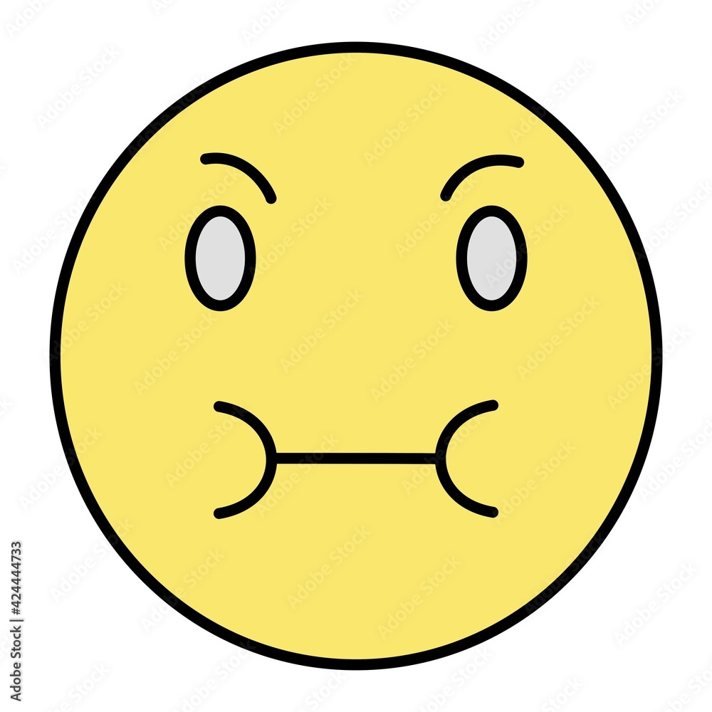 Fototapeta premium Vector Mouth Full Outline Icon Design