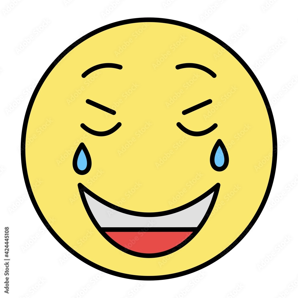 Fototapeta premium Vector Laugh Outline Icon Design