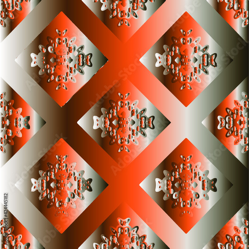 Patterns with black-and-red-and-white gradient. Abstract metallic background. 