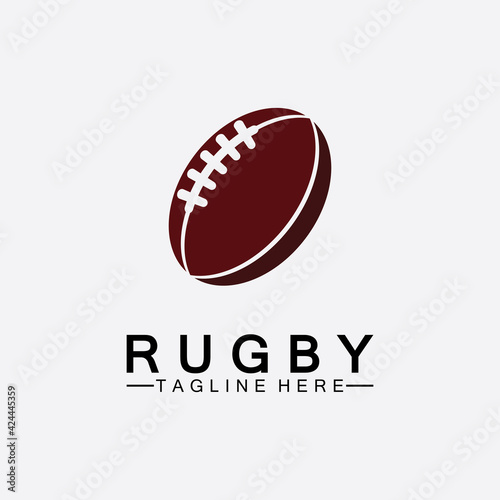 Rugby Ball American Football Icon Vector Logo Template