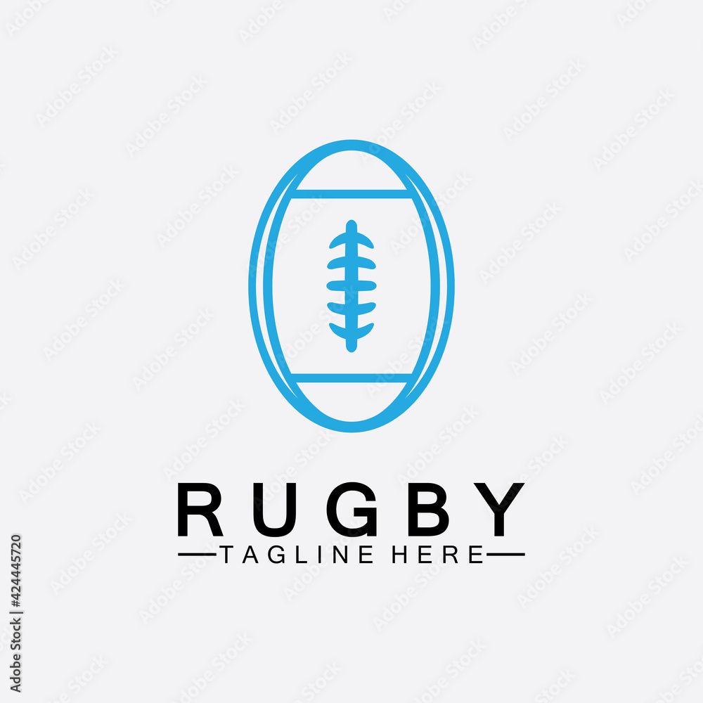 Rugby Ball American Football Icon Vector Logo Template