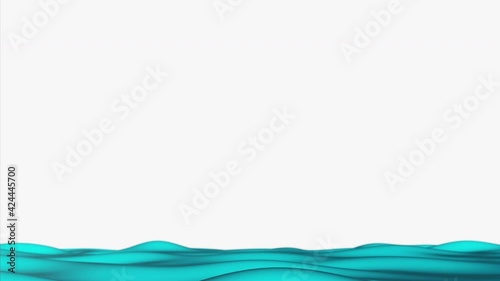 Wallpaper Mural Filling with water, Raising the level. Looped animation. Abstract colorful wavy background in bright blue color on white background. Modern colorful wallpaper. 3d rendering Torontodigital.ca