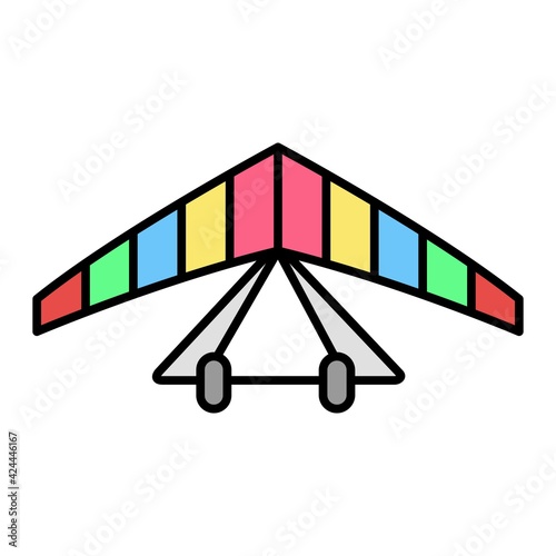 Vector Hang Glider Outline Icon Design