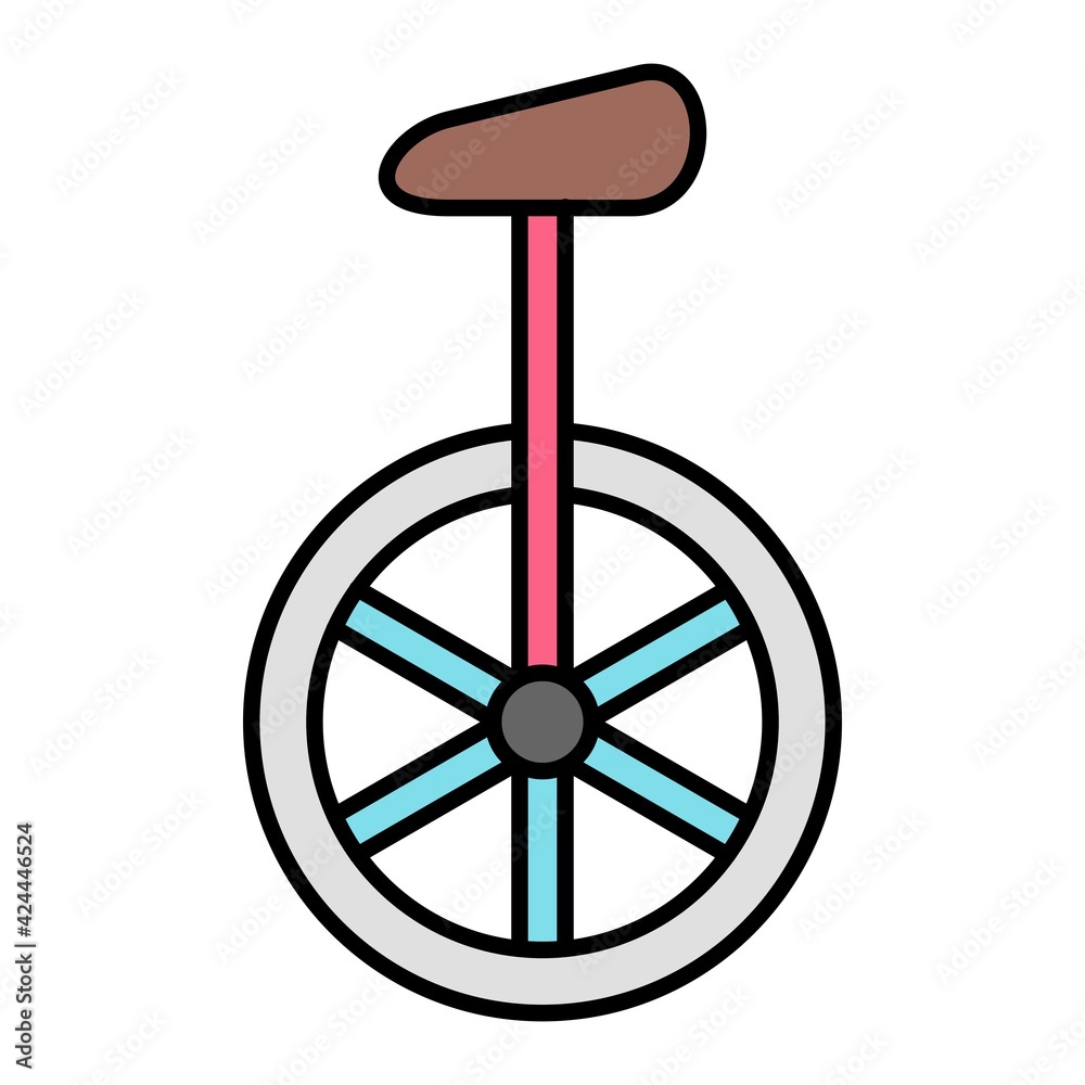 Vector Unicycle Outline Icon Design
