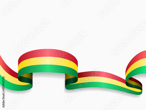 Bolivian flag wavy abstract background. Vector illustration.