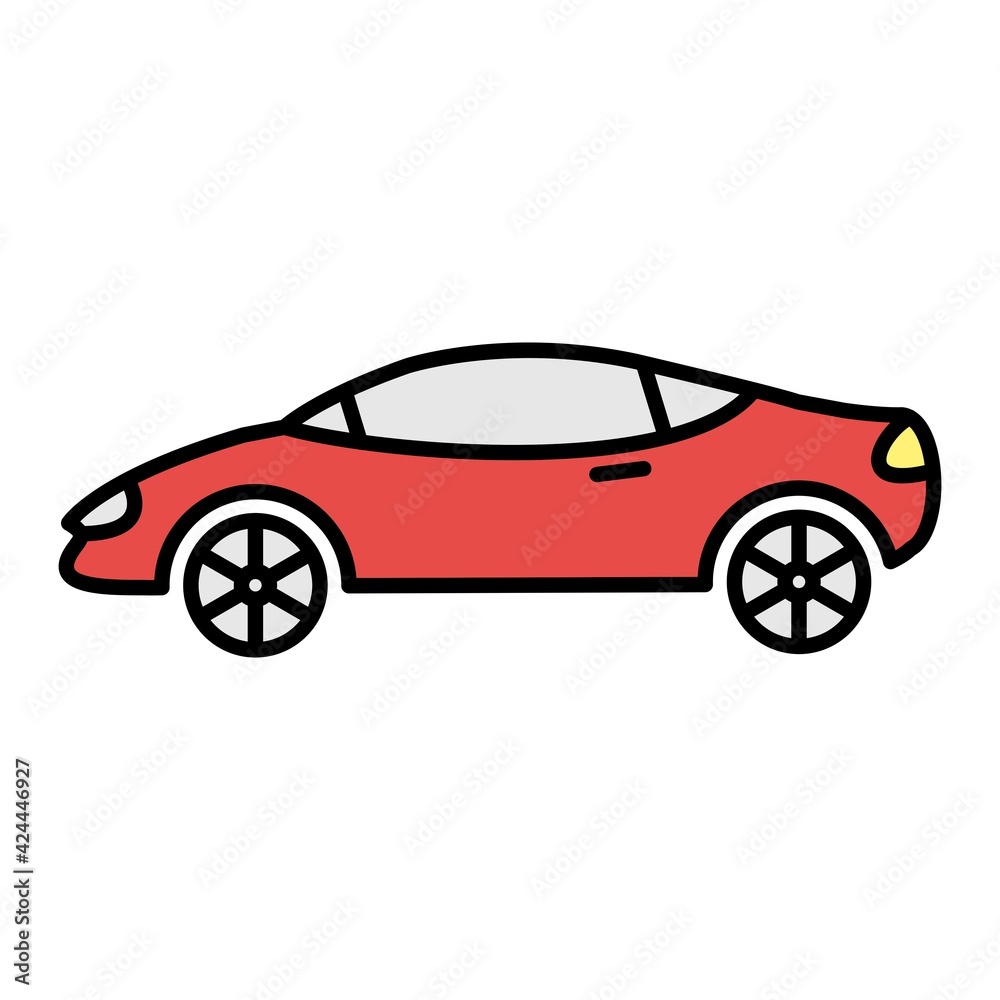 Vector Sports Car Outline Icon Design