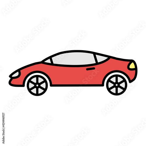 Vector Sports Car Outline Icon Design © Muhammad