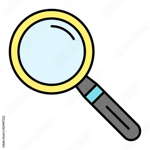 Vector Magnifying Glass Outline Icon Design