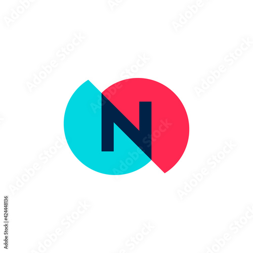 Free Download N logotype logo template - sliced circle design with modern colours design vector - GFXLoad