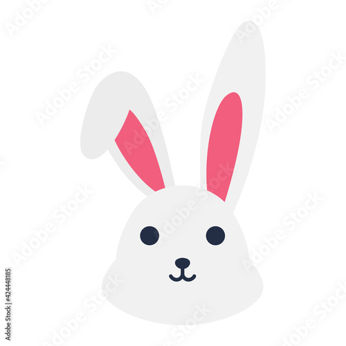 Bunny. Head bunny. Icon. Green background. Vector illustration. EPS 10.