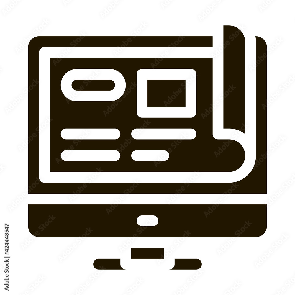 web site project glyph icon vector. web site project sign. isolated symbol illustration web site project glyph icon vector. web site project sign. isolated symbol illustration