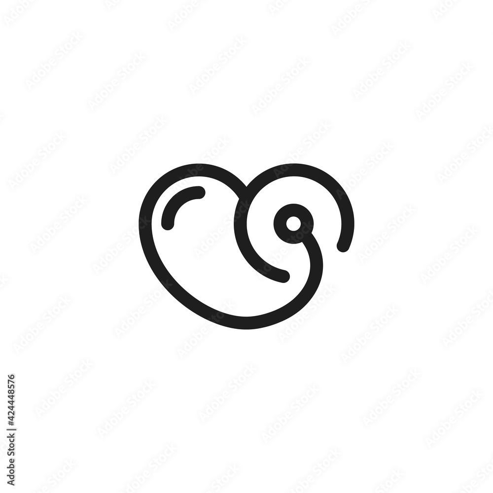 creative and simple stethoscope in heart shape vector - doodle design logo creative and simple stethoscope in heart shape vector - doodle design logo