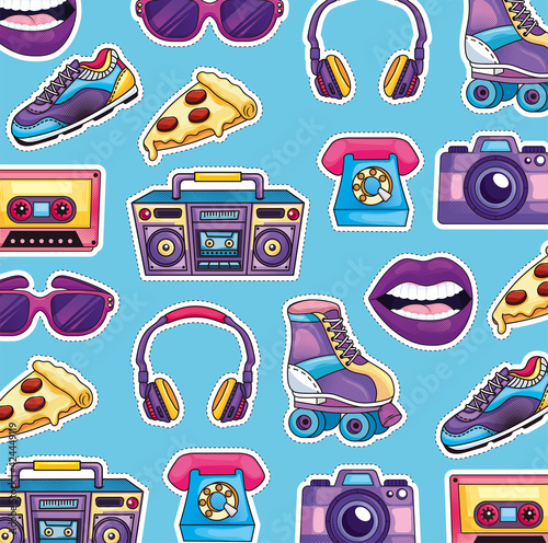 retro patches pattern