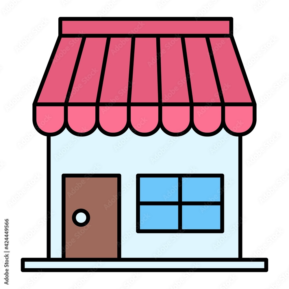Vector Shop Outline Icon Design Vector Shop Outline Icon Design