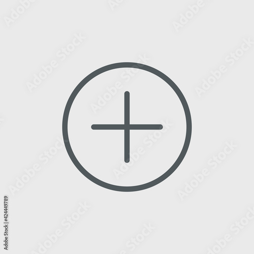 Add button icon isolated on background. Plus symbol modern, simple, vector, icon for website design, mobile app, ui. Vector Illustration