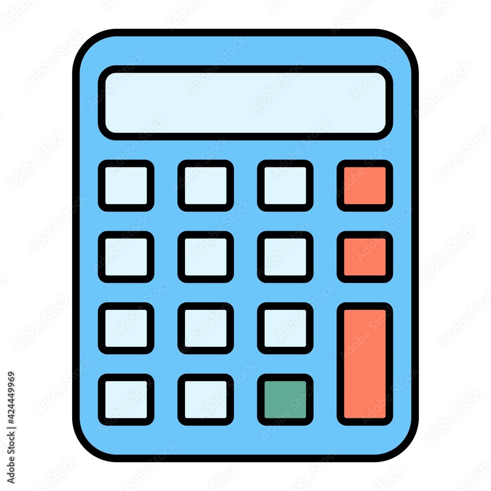Vector Calculator Outline Icon Design Vector Calculator Outline Icon Design