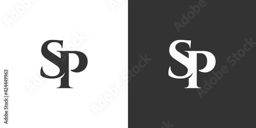 SP or PS initial logo  - elegant and stylish overlapping serif letter  design vector monogram
