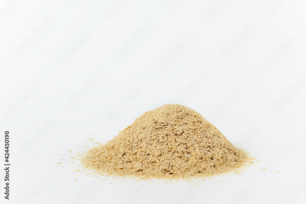 A bunch of inactive yeast on a white background. A bunch of inactive yeast on a white background.