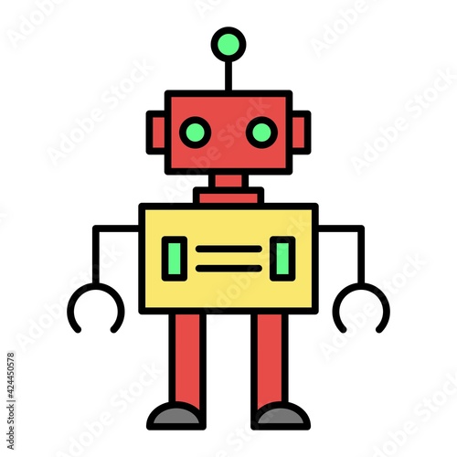 Vector Robot Outline Icon Design