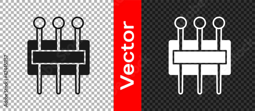 Black Needle for sewing icon isolated on transparent background. Tailor symbol. Textile sew up craft sign. Embroidery tool. Vector