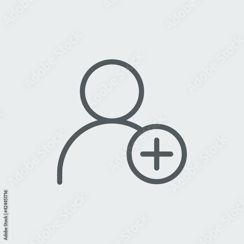 Add contact icon isolated on background. User symbol modern, simple, vector, icon for website design, mobile app, ui. Vector Illustration