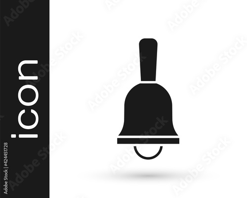 Quadro em tela Black Ringing bell icon isolated on white background