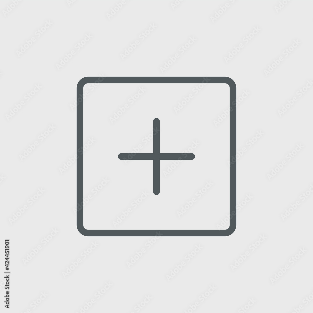 Add button icon isolated on background. Plus symbol modern, simple, vector, icon for website design, mobile app, ui. Vector Illustration Add button icon isolated on background. Plus symbol modern, simple, vector, icon for website design, mobile app, ui. Vector Illustration