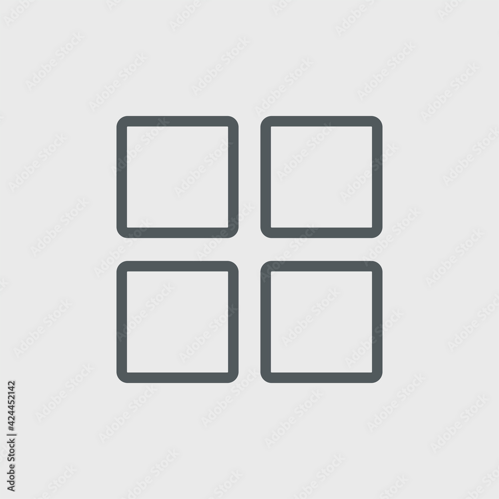 Grid icon isolated on background. Layout symbol modern, simple, vector, icon for website design, mobile app, ui. Vector Illustration Grid icon isolated on background. Layout symbol modern, simple, vector, icon for website design, mobile app, ui. Vector Illustration