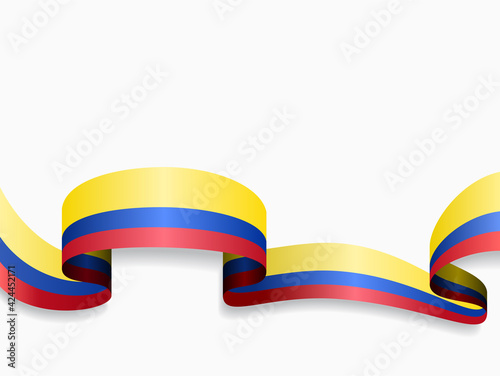 Colombian flag wavy abstract background. Vector illustration.