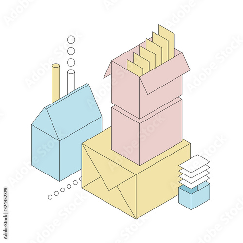 Delivery and shipping carton package. Cardboard boxes