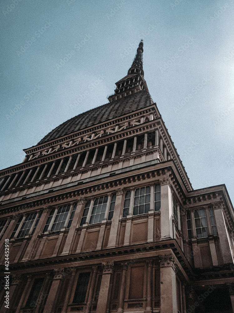 Historic architecture and old buildings in the Italian city Turin