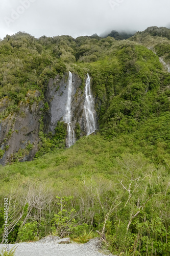 waterfalls around Franz Josef Glacier