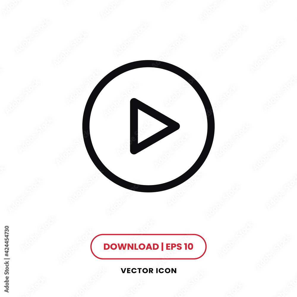 Play icon vector. Player button sign Play icon vector. Player button sign