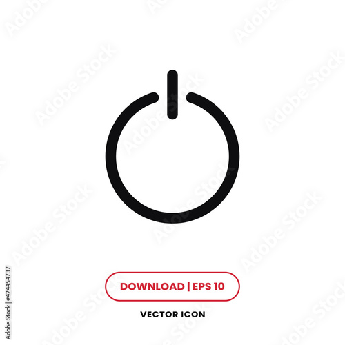 On off icon vector. Power on or off sign