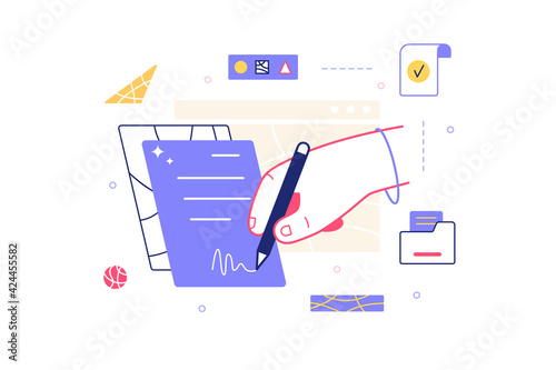 Man sign on document