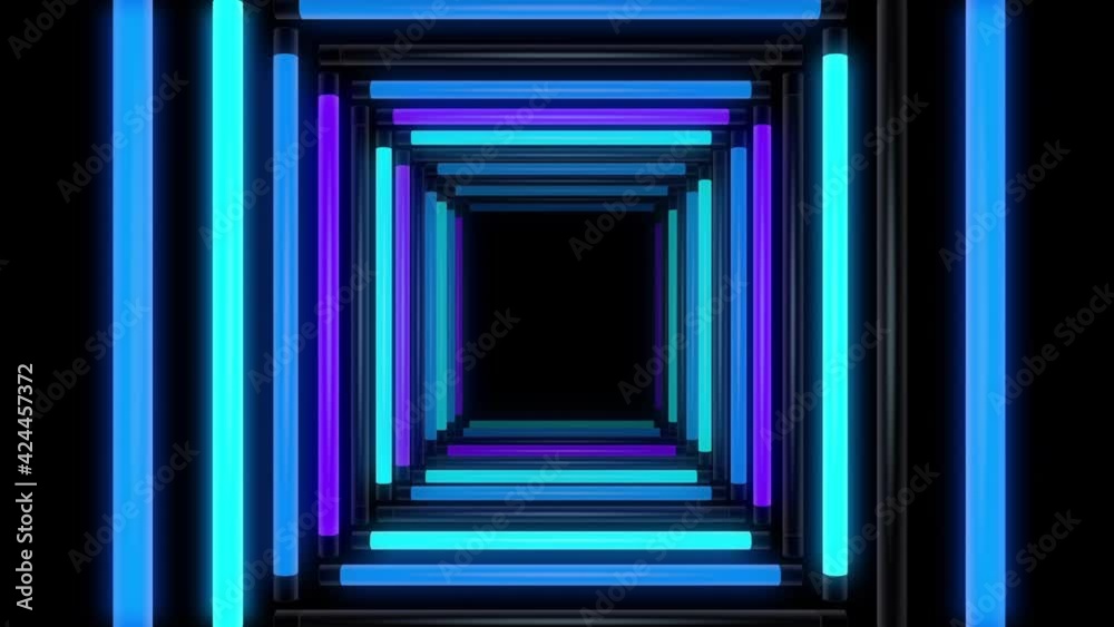 Lights Glow Blue Tunnel Abstraction Looped Video Lights Glow Blue Tunnel Abstraction Looped Video