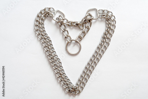 heart shaped metal dog collar