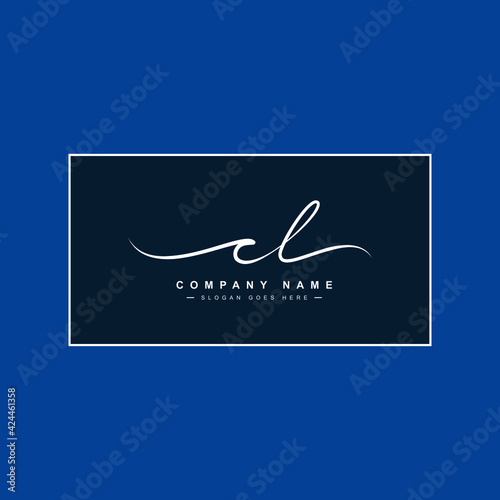 Initial Letter CL Logo - Hand Drawn Signature Logo