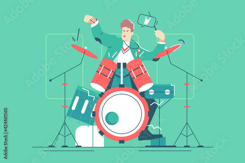 Man playing drum musical instrument