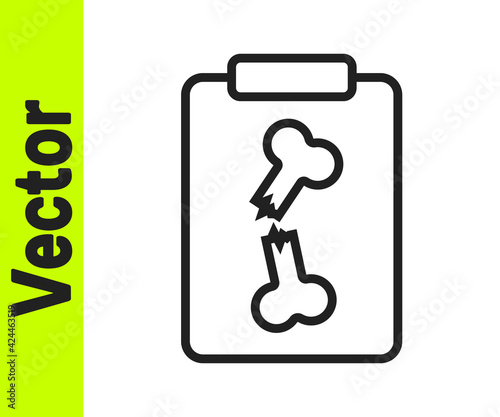 Black line X-ray shots icon isolated on white background. Vector