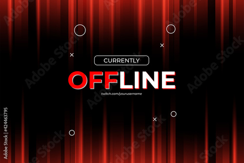red light currently offline banner for game streaming with futuristic style