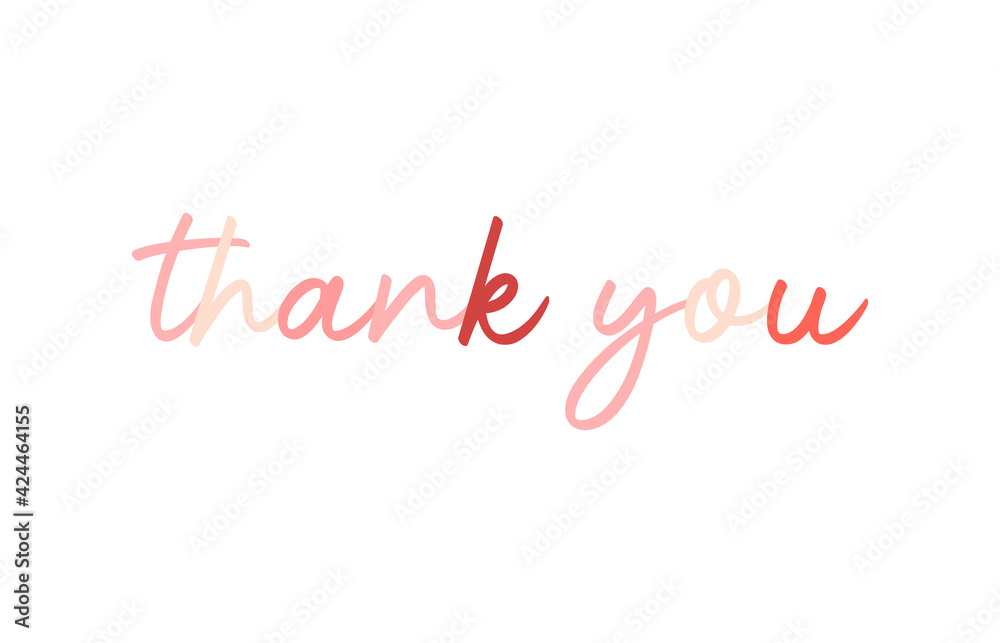 Thank you. Calligraphic typography. Vector illustration