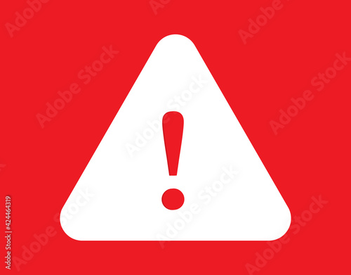 Hazard warning attention sign with exclamation mark symbol