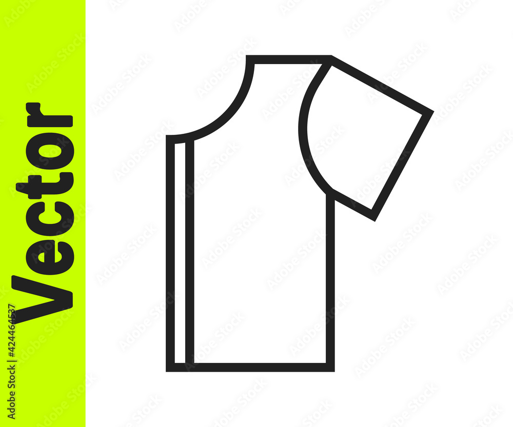 Black line Sewing pattern icon isolated on white background. Markings for sewing. Vector Black line Sewing pattern icon isolated on white background. Markings for sewing. Vector